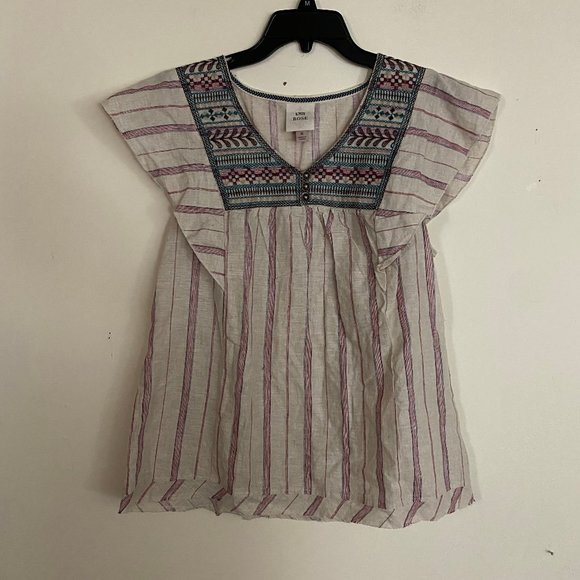 NEW Knox Rose Linen Blend Embroidered Blouse M - Picture 3 of 10